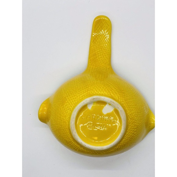Vtg 1950's MCM Cardinal China Co USA Art Pottery Yellow Lemon Shaped Pourer - Picture 8 of 10